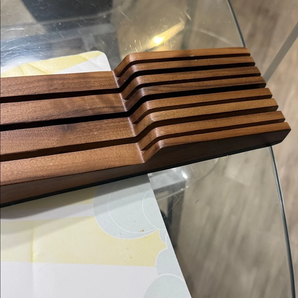 Williams Sonoma Brown Wooden Knife Organizer